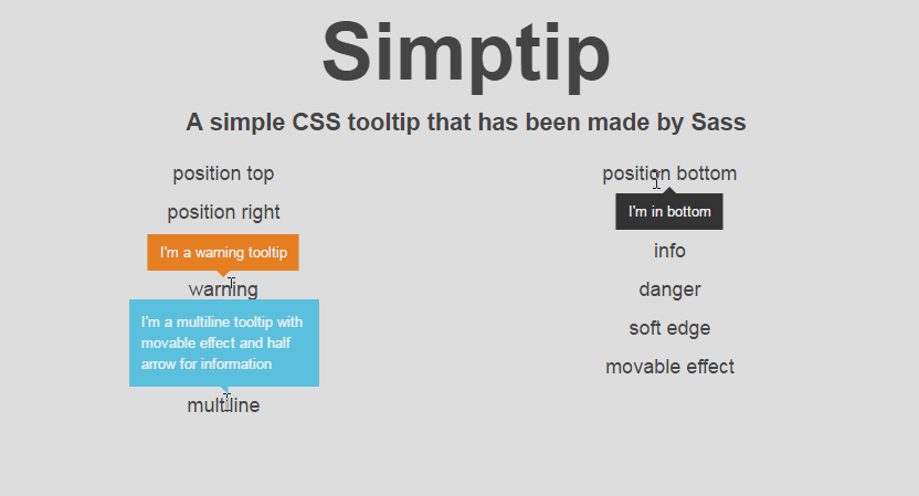 一个用Sass制作的简单的CSS工具提示